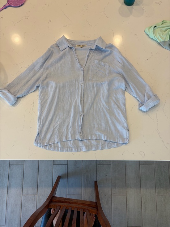 Kindred Bravely Tops - Kindred Bravely Light Blue Gauze Button-Down Top